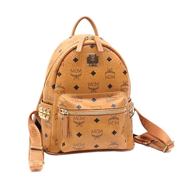 MCM Backpack Women's Cognac Leather Visetos Daypack A211506