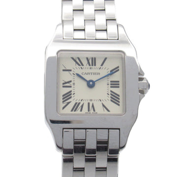 CARTIER Santos De Moiselle SM Wrist Watch W25064Z5 Quartz Beige Stainless Steel W25064Z5