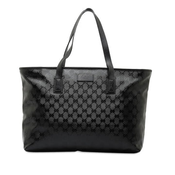 GUCCI GG Imprime Tote Bag 211137 Black PVC Leather Women's