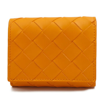 BOTTEGA VENETABOTTEGAVENETA  Intrecciato Tri-fold Wallet 667134 Leather Orange Small