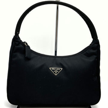 PRADA pouch bag black nylon women's triangle