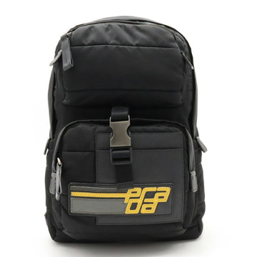PRADA TESSUTO IMPUNTU Body Bag Shoulder Men's Nylon Leather NERO Black SOLEIL Yellow 2VZ013