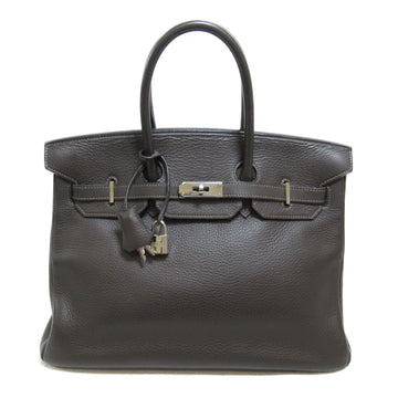 HERMES Birkin 35 handbag Black Togo leather leather