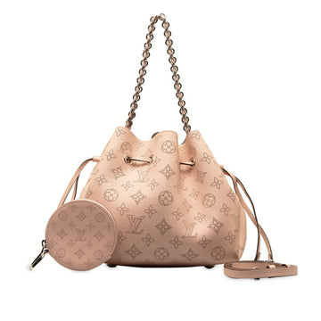 LOUIS VUITTON Monogram Mahina Bella Chain Shoulder Bag Handbag M57068 Magnolia Pink Calf Leather Women's
