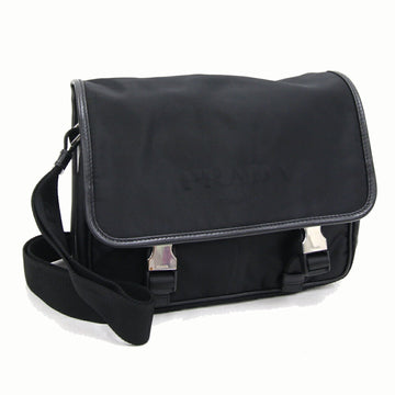 PRADA shoulder bag VA0769 black nylon leather ladies