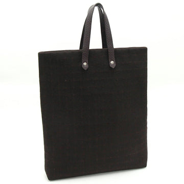 HERMES handbag Amedaba GM dark brown canvas leather tote bag for women and men