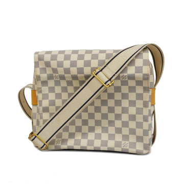 LOUIS VUITTON Shoulder Bag Damier Azur Naviglio N51189 White Women's