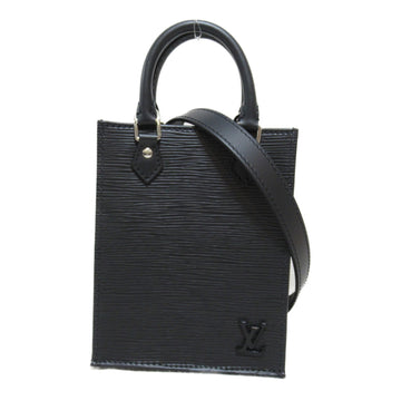 LOUIS VUITTON Petite Sac Plat 2wayShoulder Bag Black Black Epi leather M69441