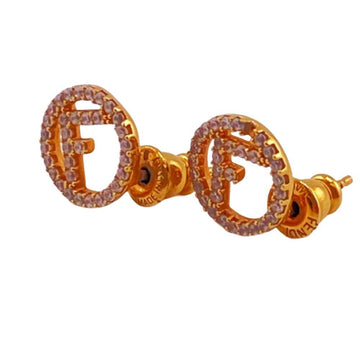 FENDI F is  Rhinestone Earrings Gold Women's Z0006310