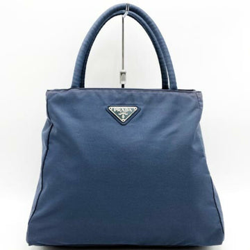 PRADA tote bag handbag nylon triangle blue ladies men USED IT9KUFLRGUMK