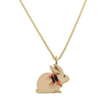 CHANEL Rabbit Coco Mark 07P White Gold Necklace 0091  6A0091EA5