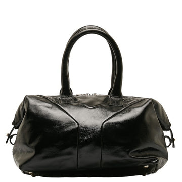 SAINT LAURENT Easy Boston Bag Handbag 208315 Black Patent Leather Women's