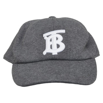 BURBERRY TB Cap Baseball Size: S 56 Grey White Cotton Women's