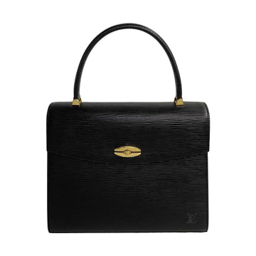 LOUIS VUITTON Malesherbes Epi Leather Handbag Tote Bag Black Noir 318-7