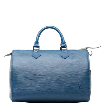 LOUIS VUITTON Epi Speedy 30 Handbag Boston Bag M43005 Toledo Blue Leather Women's