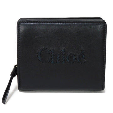 CHLOeChloe  Bifold Wallet Sense Compact SENSE Calf Smooth Leather Stitching Black CHC23SP867 I10 Women's