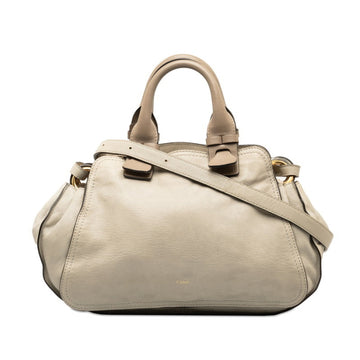 CHLOeChloe  Porte Epaulet Handbag Shoulder Bag 3S1173 Beige Leather Women's
