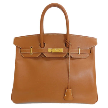 HERMES Birkin 35 Gold Handbag Couchvel Women's