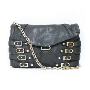 JIMMY CHOO Shoulder Bag Leather Black Ladies  Chain BRB01000000003571