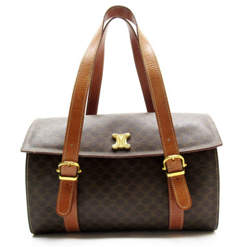CELINE Handbag Macadam PVC/Leather Brown Gold Ladies