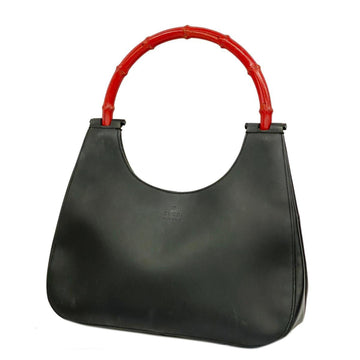 GUCCI Shoulder Bag Bamboo Hobo 001 3739 Leather Black Women's