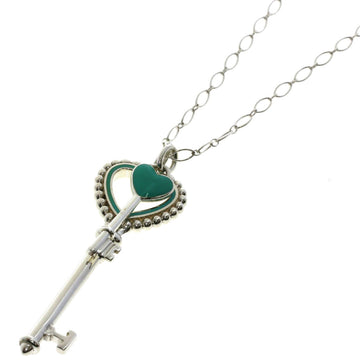 TIFFANY Heart Key Enamel Necklace Silver Women's &Co.