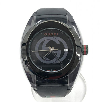 GUCCI SYNC 137.1 Rubber Strap Black Quartz  Watch