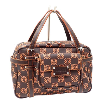 LOEWE Handbag Women's Brown Orange PVC Leather Anagram A6046908