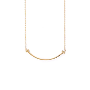 TIFFANY Smile Pink Gold [18K] No Stone Women's Fashion Pendant Necklace [Pink Gold]