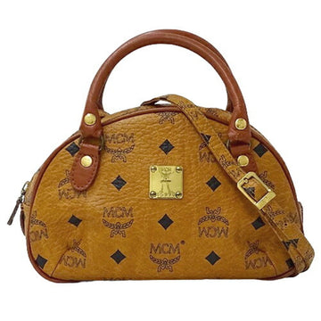 MCM Bag Women's Brand Handbag Shoulder 2way Logo Gram Camel Brown