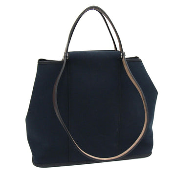HERMES handbag Cabag PM black canvas leather M stamped 2009 production tote bag shoulder ladies
