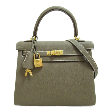 HERMES Kelly25 Etoupe Gray Handbag Gray Etoupe Grey Togo leather leather