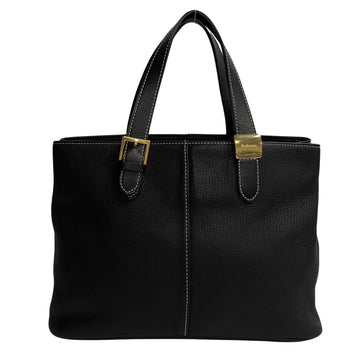 BURBERRYs Nova Check Metal Fittings Leather Handbag Tote Bag Black 26819