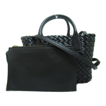 BOTTEGA VENETA Mini Cabas Tote Bag Black Lambskin [sheep leather] 709464V1OW18425