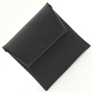 HERMES Coin Case Bastia Black Epsom Leather B Stamp 2023 Manufactured Purse Square Women's Men's Wallet