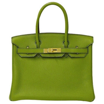 HERMES Birkin 30 Togo Anise Green Bag Ladies Brand Handbag Gold Hardware