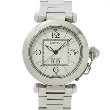 CARTIER Pasha C Big Date W31055M7 Boys' Wristwatch White Dial Automatic Self-Winding Watch PashaC