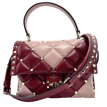 VALENTINO GARAVANI Garavani Handbag Shoulder Bag Leather Red x Pink Women's z1053