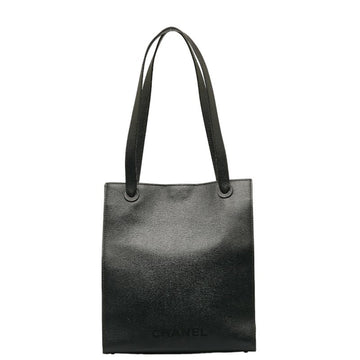CHANEL Tote Bag Handbag Black Leather Women's