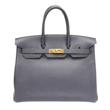 HERMES Birkin 35 Handbag Blue Nuit G Hardware Togo Y Stamp Women's Men's Bag