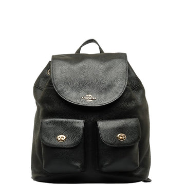 COACH Backpack F29008 Black Leather Women's