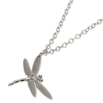 TIFFANY Dragonfly 1P Diamond Necklace, 18K White Gold, Women's, &Co.