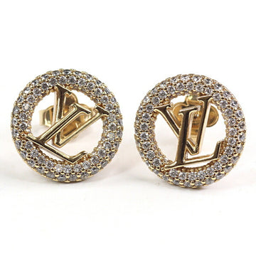 LOUIS VUITTON Earrings Louise by Night LV Circle Strass M00757 Gold
