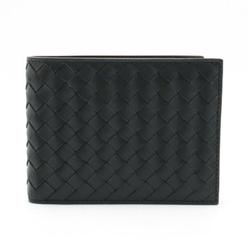BOTTEGA VENETA Intrecciato Bi-fold Wallet Leather Black 113112