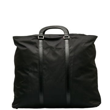 PRADA Tessuto Saffiano Handbag Boston Bag VA0528 Black Nylon Leather Women's