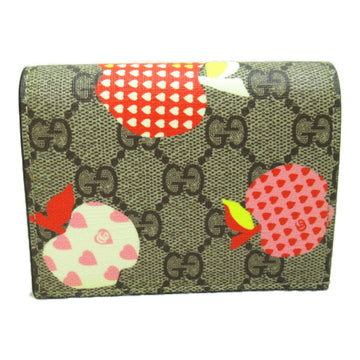 GUCCI GG supreme coin purse Beige apple pattern PVC coated canvas 663922
