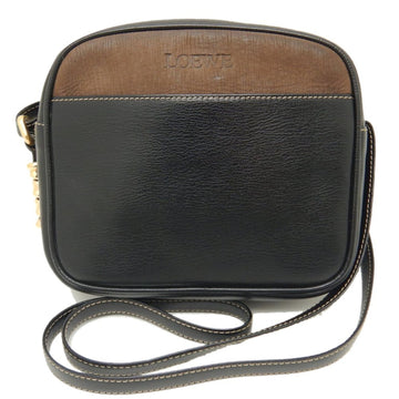 LOEWE Velazquez Shoulder Bag Leather Black Brown 251638