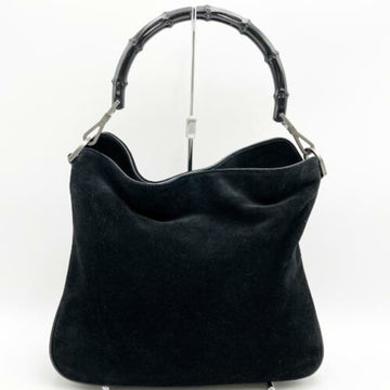 GUCCI Bamboo Shoulder Bag Handbag Black Suede Leather Ladies 001 1638 USED IT9HMD4IZZH4