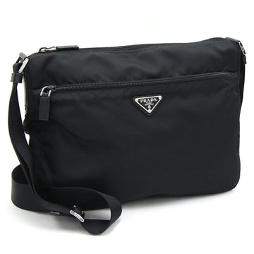 PRADA Shoulder Bag 1BC421 Black Nylon Leather Crossbody Men Women