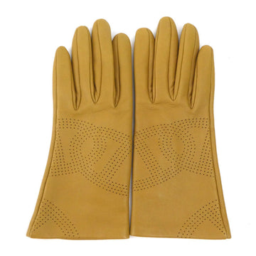HERMES Gloves Leather Brown Women's e58589f